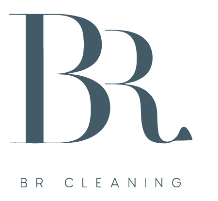 A logo featuring the initials "BR" in a stylish, minimalist font above the text "BR CLEANING," offering same day cleaning services.