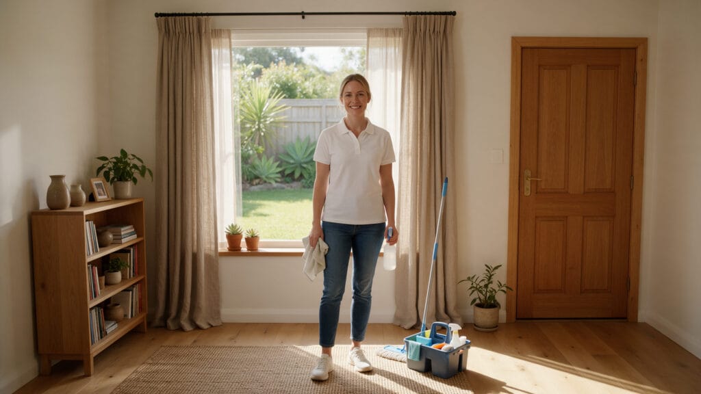 Professional house cleaning service in progress with BR Cleaning team performing deep cleaning